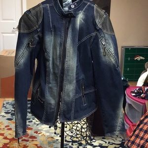 Harley Davidson women’s denim and leather jacket XXL